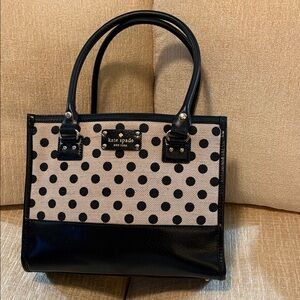 Kate Spade Black and Cream Dot Tote